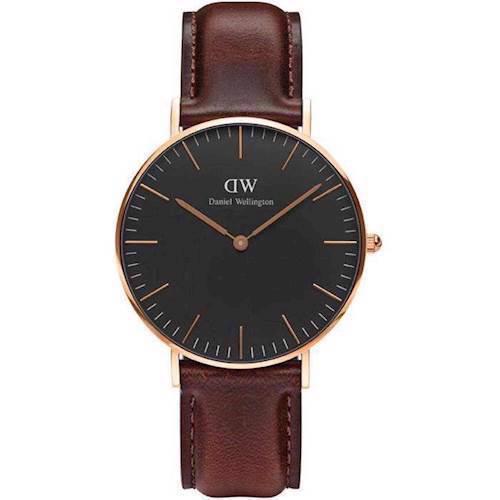 Image of rosa forgyldt Classic Black Bristol quartz Dame ur fra Daniel Wellington